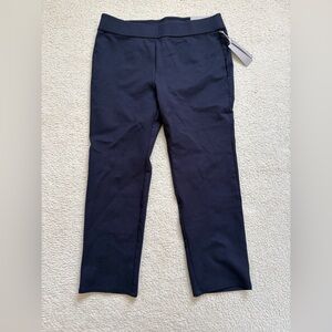 Soft Surroundings Perfect Ponte Strsight Leg Pants, stretchy blue, sz L 14/16